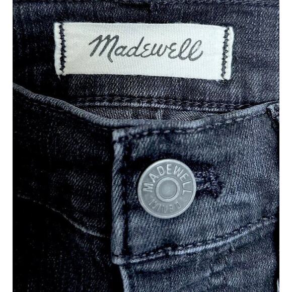 Madewell 10" High-Rise Skinny Jeans in Berkeley Black Women's 27 Tall Button Fly - Picture 6 of 9